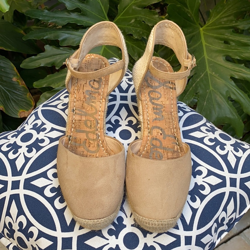 Sam Edelman Suede Beige Wedges